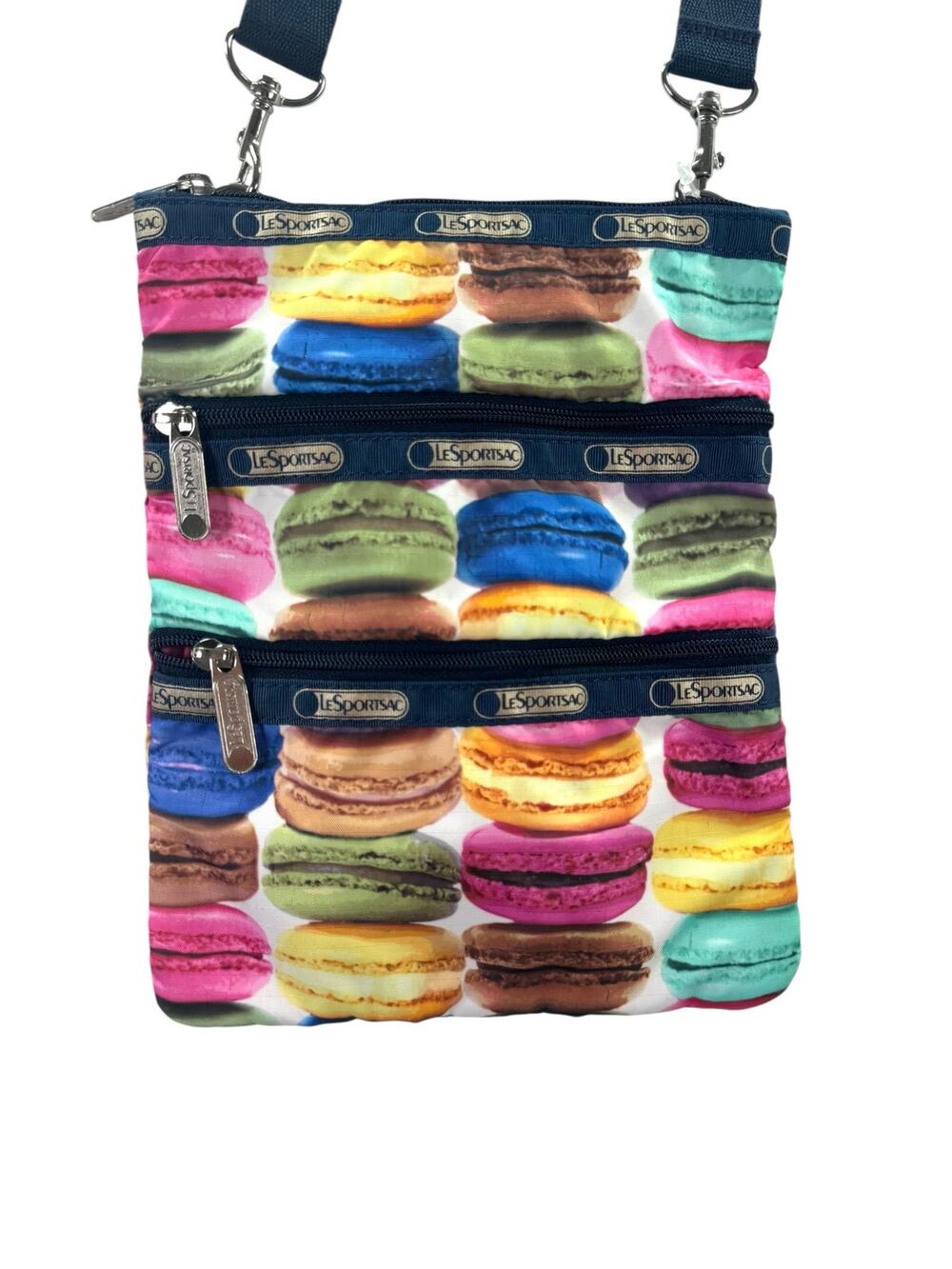 LeSportSac Kasey Macaroons Crossbody Bag Triple Zip Travel Purse Pastel NWT